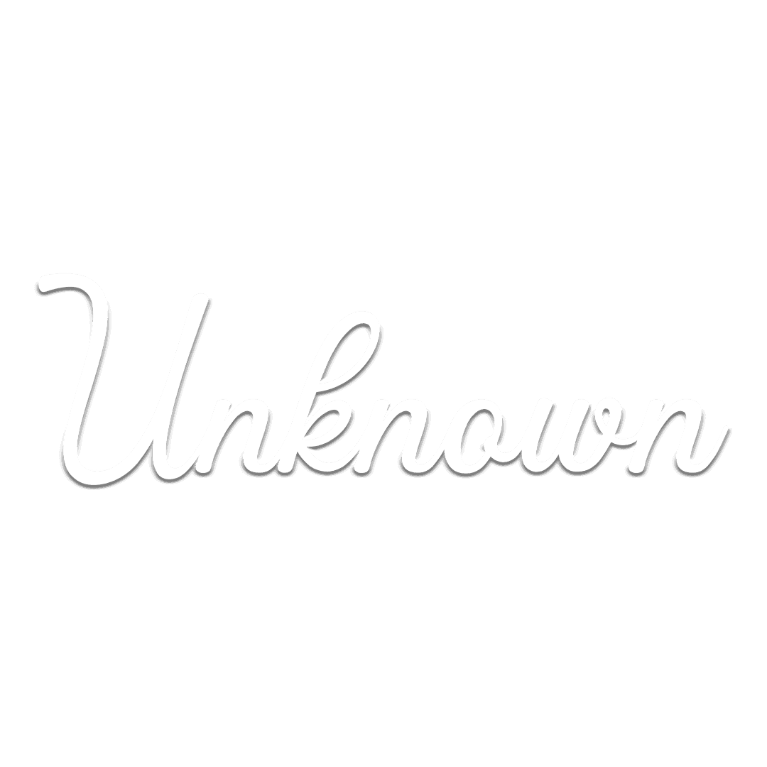 Styled cursive text spelling 'Unknown' on a grey background.